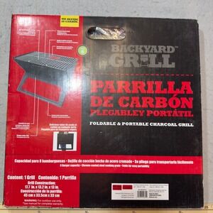 Backyard Grill Portable Charcoal Grill Unisex OS Black NEW Foldable BY1208402995